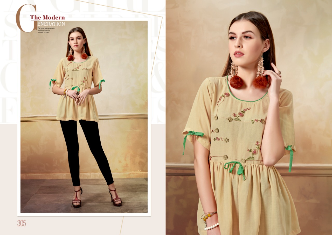 Warina Vol-1 By V S Fashion 301 To 308 Series Beautiful Colorful Stylish Fancy Casual Wear & Ethnic Wear & Ready To Wear Heavy Rayon Embroidered Kurtis At Wholesale Price
