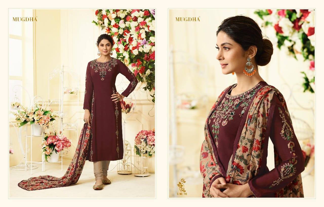 Sale Aafreen By Mugdha 108 To 115 Series Designer Suits Collection Beautiful Stylish Fancy Colorful Party Wear & Occasional Wear Muslin Silk Dresses At Wholesale Price