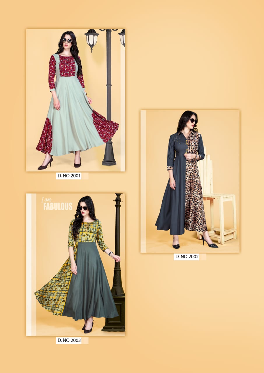 Aaina Vol-2 By Vasangi Designer 2001 To 2006 Series Beautiful Colorful Stylish Fancy Casual Wear & Ethnic Wear & Ready To Wear Rayon Printed Kurtis At Wholesale Price