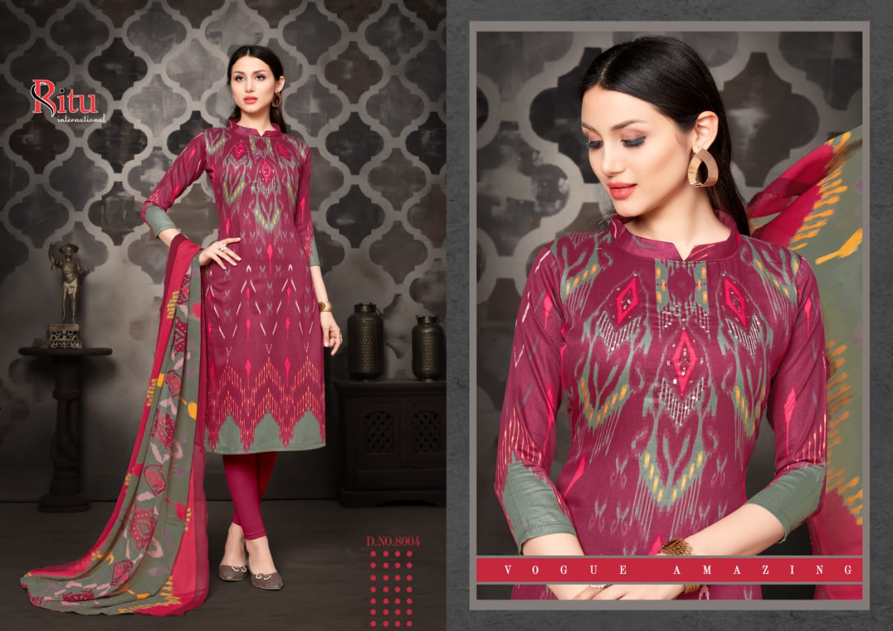 Aaliya Vol-4  By Ritu International 8001 To 8010 Series Indian Traditional Wear Collection Beautiful Stylish Fancy Colorful Party Wear & Occasional Wear Pure Jam Silk With Printed Dress At Wholesale Price