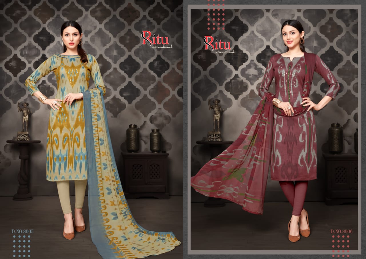 Aaliya Vol-4  By Ritu International 8001 To 8010 Series Indian Traditional Wear Collection Beautiful Stylish Fancy Colorful Party Wear & Occasional Wear Pure Jam Silk With Printed Dress At Wholesale Price