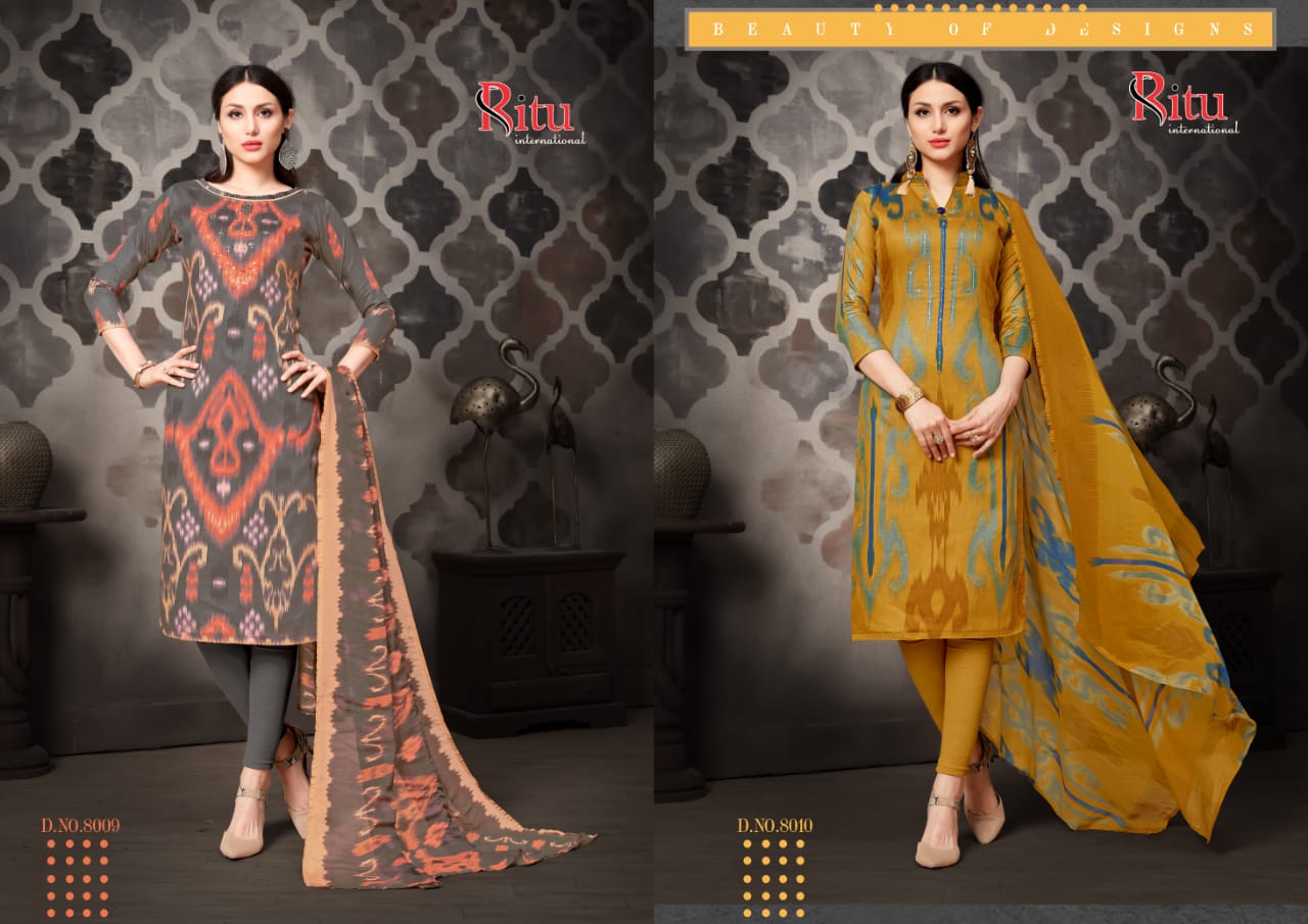 Aaliya Vol-4  By Ritu International 8001 To 8010 Series Indian Traditional Wear Collection Beautiful Stylish Fancy Colorful Party Wear & Occasional Wear Pure Jam Silk With Printed Dress At Wholesale Price