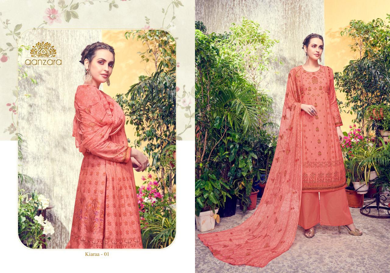 Aanzara By Acme Weaves 01 To 06 Series Indian Traditional Wear Collection Beautiful Stylish Fancy Colorful Party Wear & Occasional Wear Cotton Satin Embroidered Dress At Wholesale Price