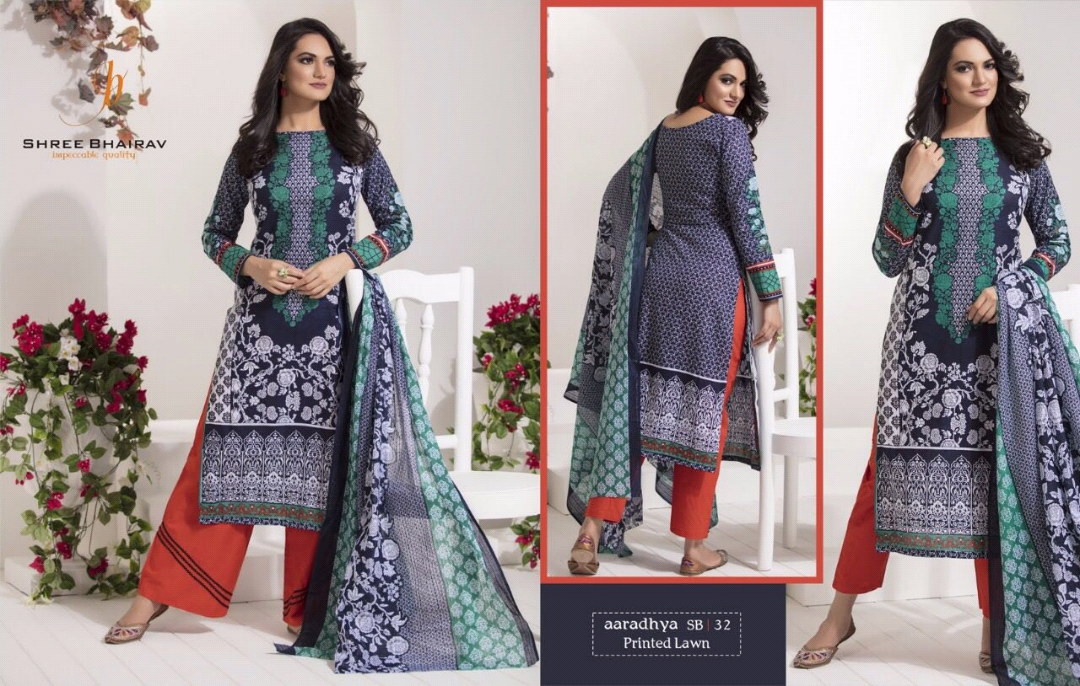 Aaradhya Vol-2 By Shree Bhairav 21 To 32 Series Beautiful Stylish Colorful Fancy Casual Wear & Ethnic Wear Collection Lawn Cotton Printed Dresses At Wholesale Price