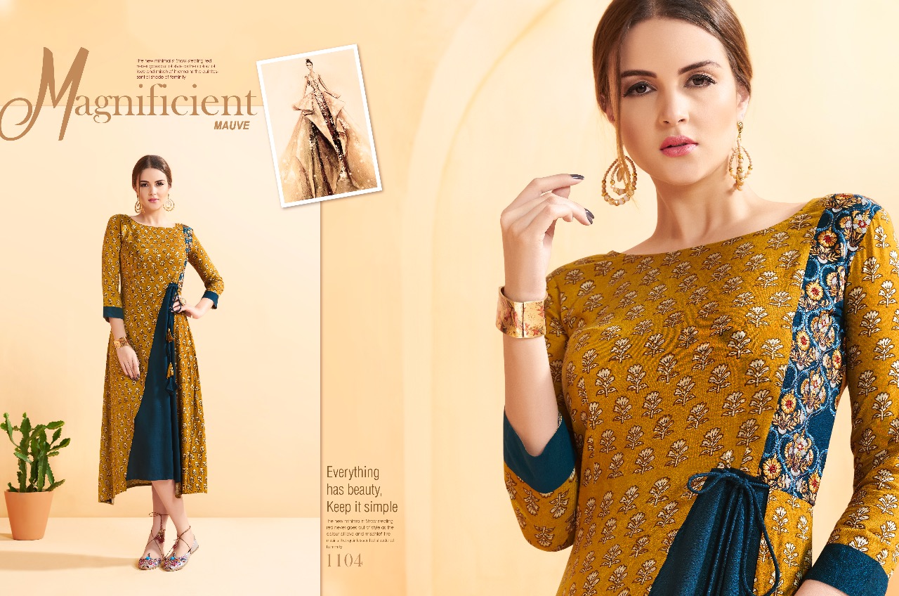 Aarkhi By Leo Fashion 1101 To 1109 Series Beautiful Colorful Stylish Fancy Casual Wear & Ethnic Wear & Ready To Wear Rayon Slub Printed Kurtis At Wholesale Price
