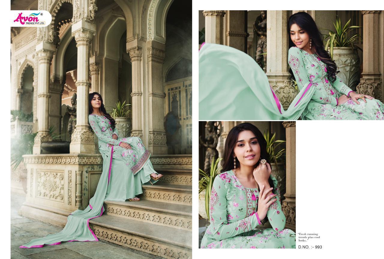 Aarohi Vol-17 By Avon 991 To 997 Series Beautiful Suits Colorful Stylish Fancy Colorful Casual Wear & Ethnic Wear Digital Front Brasso Dresses At Wholesale Price