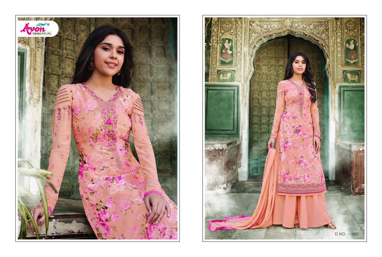 Aarohi Vol-17 By Avon 991 To 997 Series Beautiful Suits Colorful Stylish Fancy Colorful Casual Wear & Ethnic Wear Digital Front Brasso Dresses At Wholesale Price