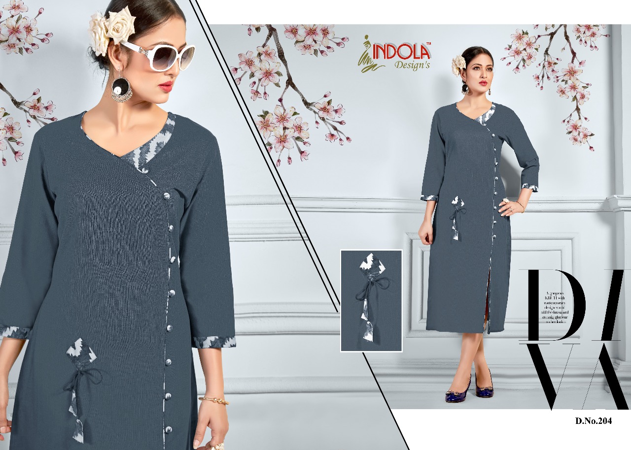 Aashita 201 Series By Indola Designs 201 To 208 Series Stylish Colorful Fancy Colorful Beautiful Casual Wear & Ethnic Wear Heavy Cotton Kurtis At Wholesale Price