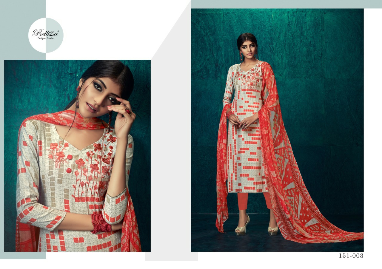 Aasma By Belliza 151-001 To 151-010 Series Designer Suits Beautiful Fancy Stylish Colorful Party Wear & Occasional Wear Pure Pashmina With Embroidery Dresses At Wholesale Price