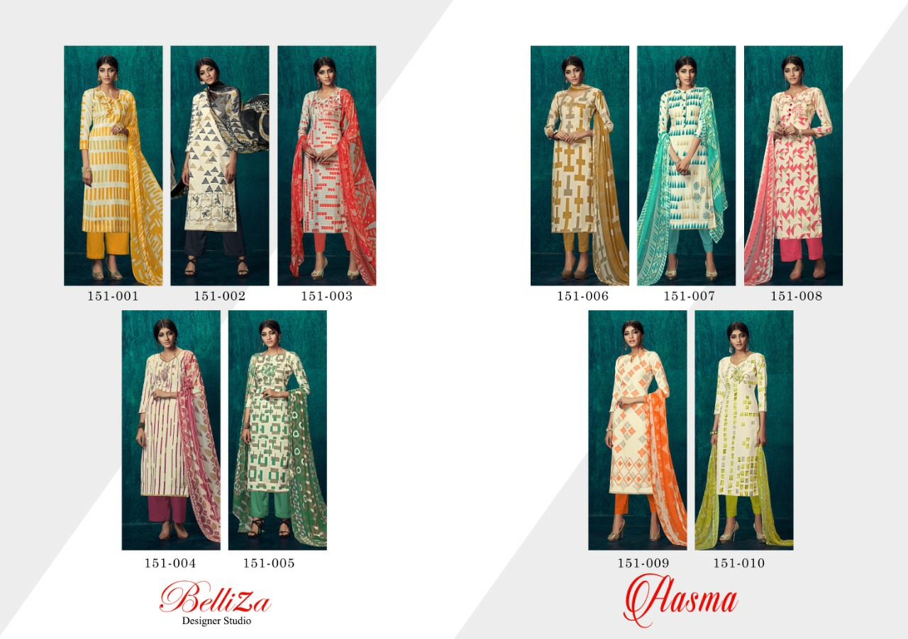 Aasma By Belliza 151-001 To 151-010 Series Designer Suits Beautiful Fancy Stylish Colorful Party Wear & Occasional Wear Pure Pashmina With Embroidery Dresses At Wholesale Price