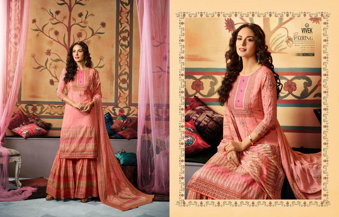 Aasma By Vivek Fashion 7701 To 7708 Series Beautiful Suits Stylish Fancy Colorful Casual Wear & Ethnic Wear Collection Cotton Cambric Digital Printed Embroidered Dresses At Wholesale Price