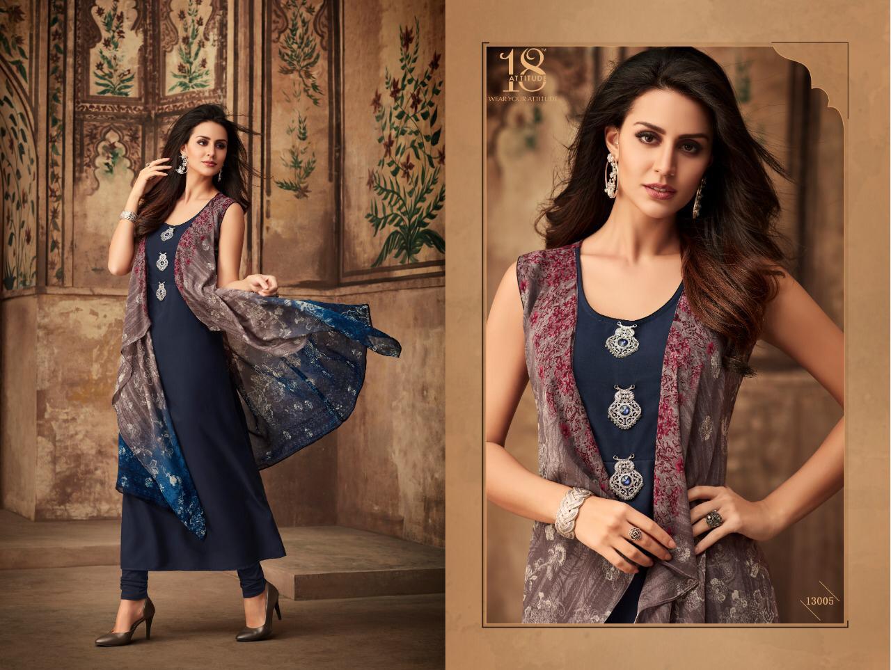 Aastha Vol-13 By 18 Attitude 13001 To 13007 Series Beautiful Colorful Stylish Fancy Casual Wear & Ethnic Wear & Ready To Wear Rayon With Bangalori Silk Printed Kurtis At Wholesale Price