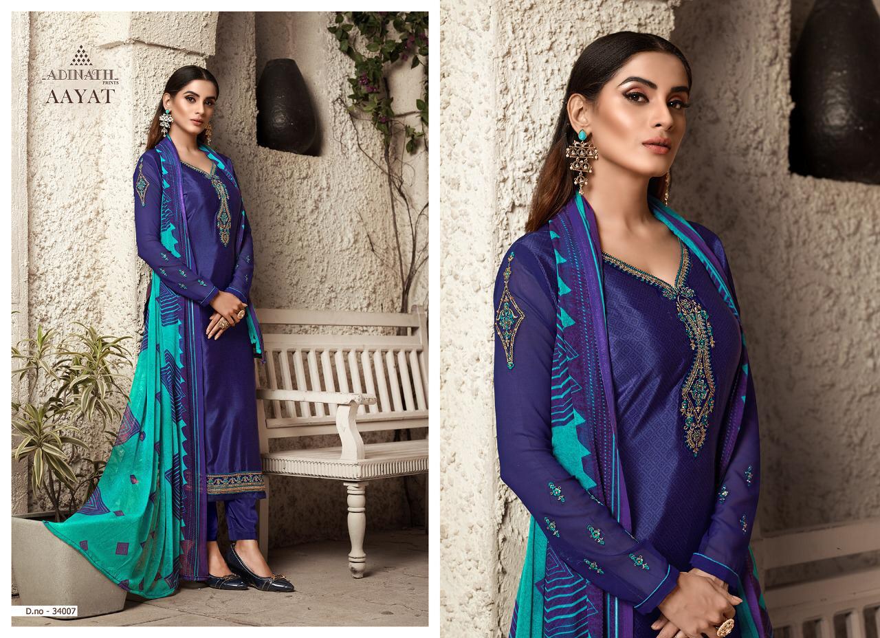 Aayat By Adinath Prints  34001 To 34008 Series Beautiful Suits Colorful Stylish Fancy Colorful Casual Wear & Ethnic Wear Pure Heavy Crape Print With Embroidery  Dresses At Wholesale Price