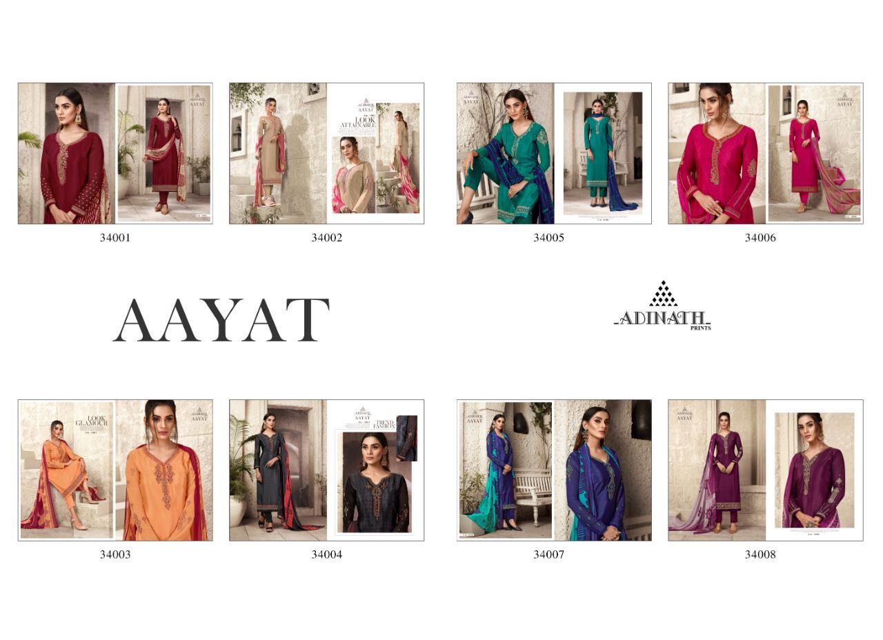 Aayat By Adinath Prints  34001 To 34008 Series Beautiful Suits Colorful Stylish Fancy Colorful Casual Wear & Ethnic Wear Pure Heavy Crape Print With Embroidery  Dresses At Wholesale Price