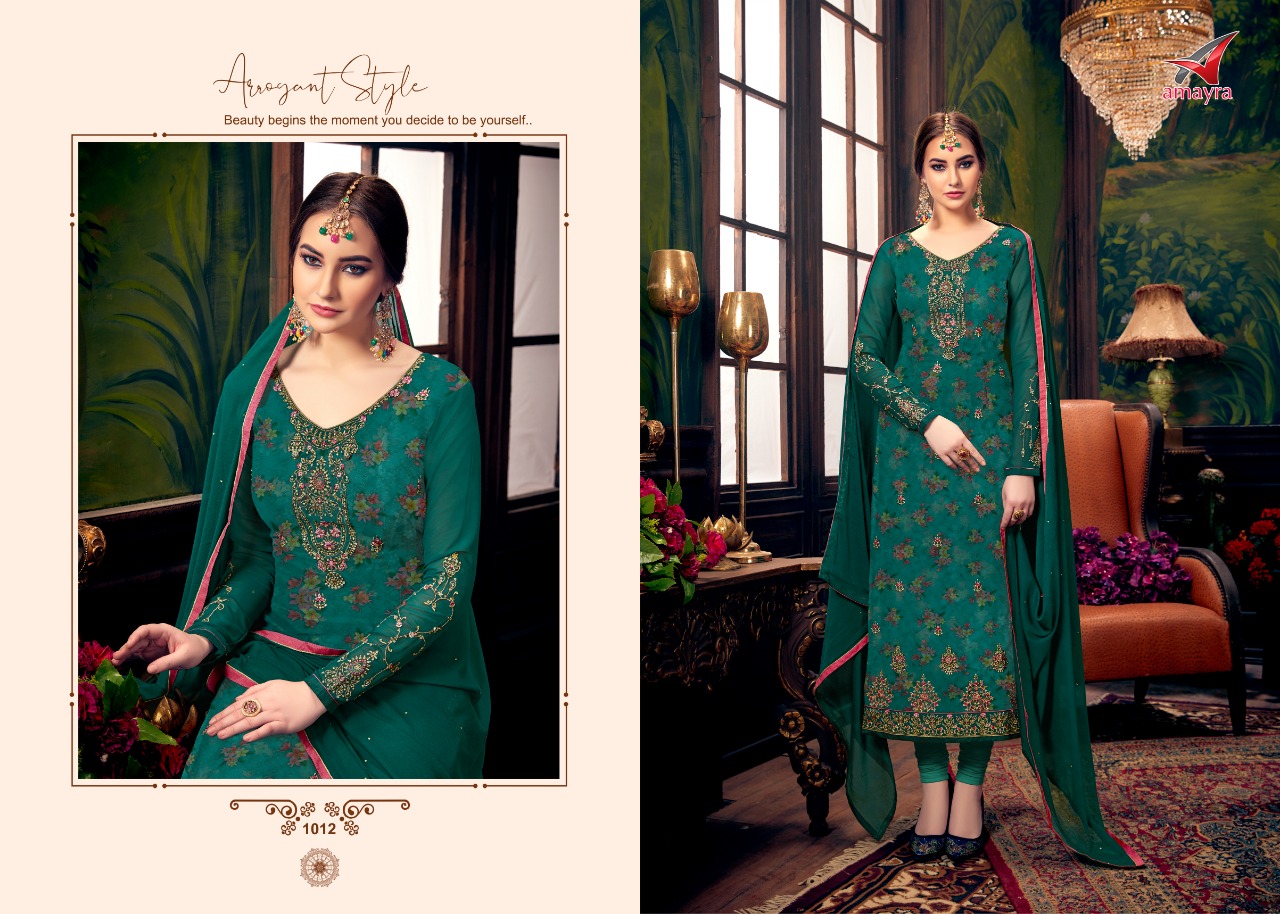 Aayesha Vol-2 By Amayra Fashion 1009 To 1016 Series Designer Sharara Suits Beautiful Stylish Fancy Colorful Party Wear & Ethnic Wear Georgette Embroidered Dresses At Wholesale Price