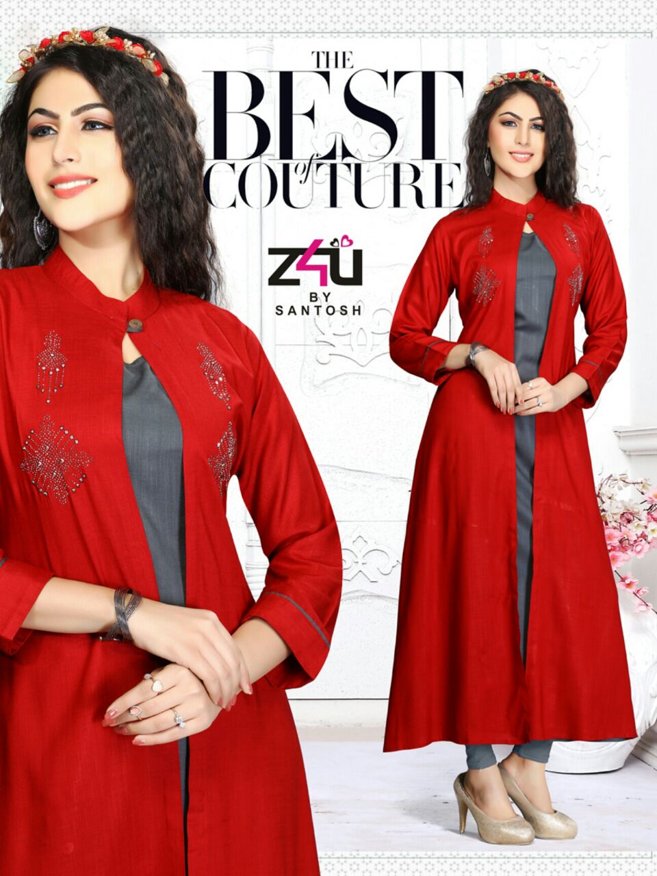 Abhusan By Z4u 1001 To 1010 Series Beautiful Stylish Fancy Designer Colorful Party Wear & Ethnic Wear Collection Rayon Slub Kurtis At Wholesale Price