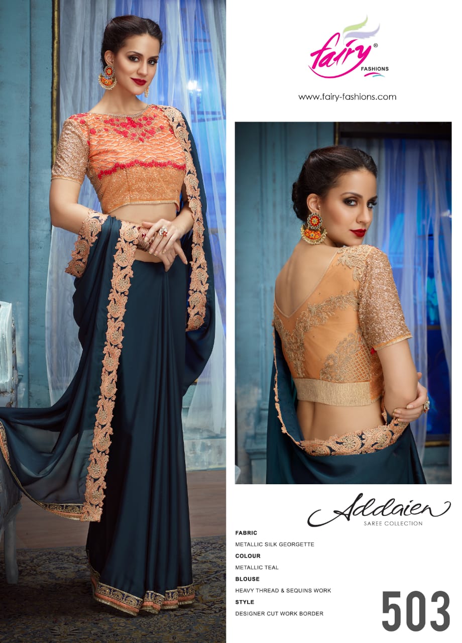 Addaien 501 Series By Fairy Fashion 501 To 520 Series Indian Traditional Wear Collection Beautiful Stylish Fancy Colorful Party Wear & Occasional Wear Fancy Silk Sarees At Wholesale Price