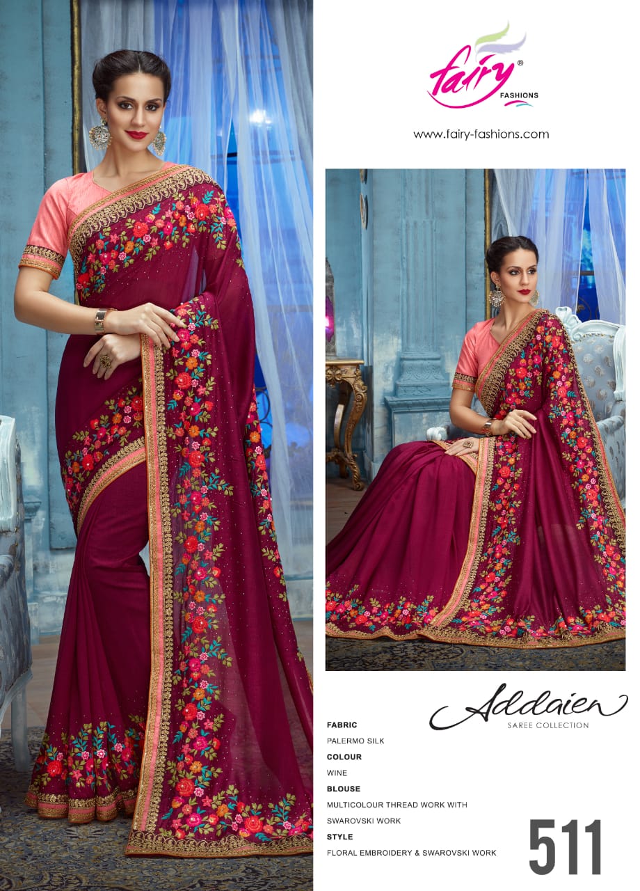 Addaien 501 Series By Fairy Fashion 501 To 520 Series Indian Traditional Wear Collection Beautiful Stylish Fancy Colorful Party Wear & Occasional Wear Fancy Silk Sarees At Wholesale Price