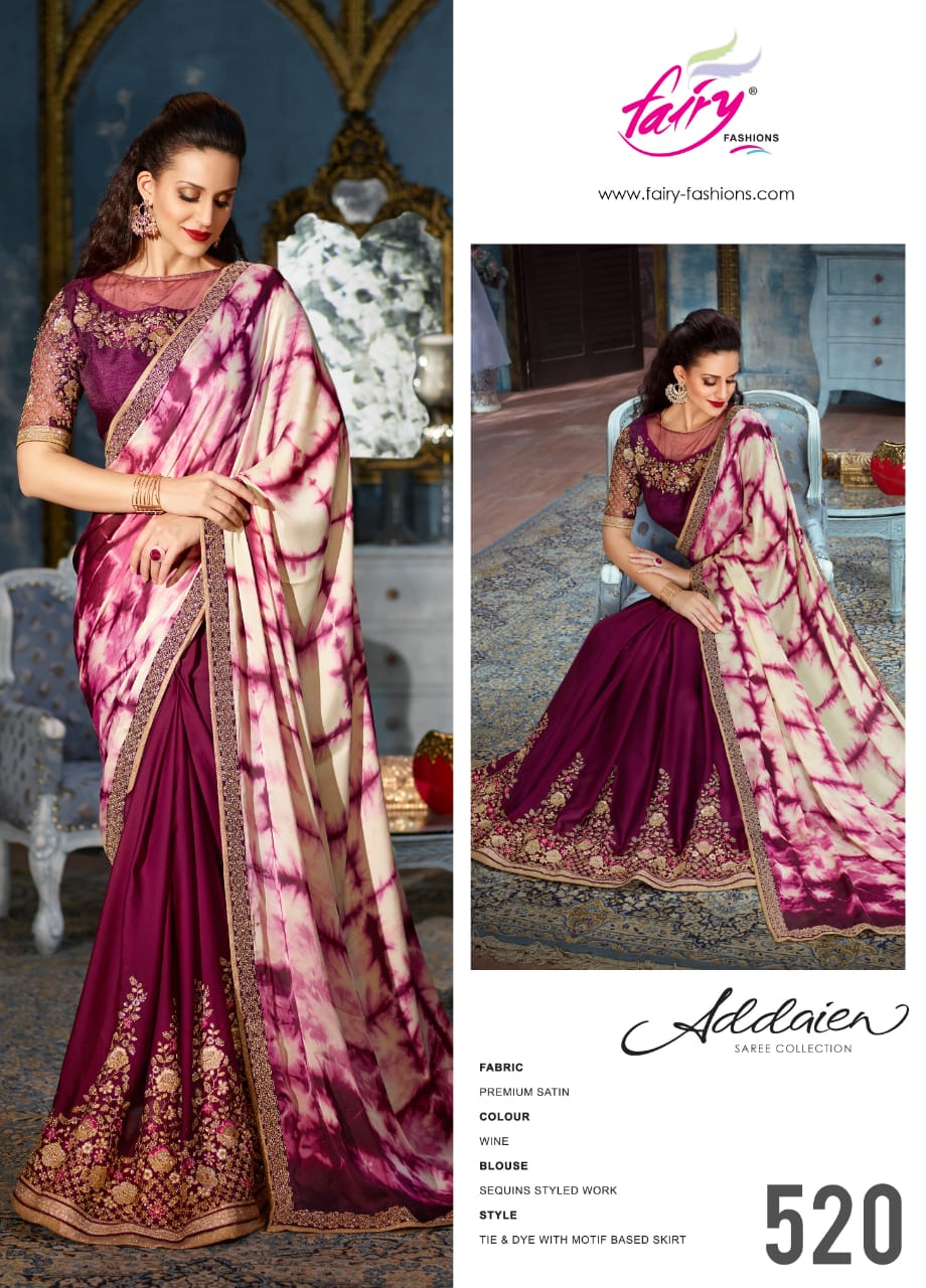 Addaien 501 Series By Fairy Fashion 501 To 520 Series Indian Traditional Wear Collection Beautiful Stylish Fancy Colorful Party Wear & Occasional Wear Fancy Silk Sarees At Wholesale Price