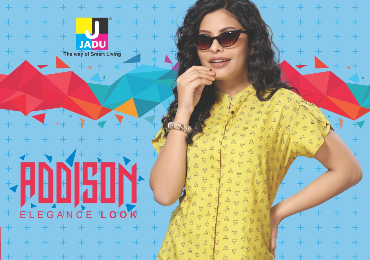 Addison By Jadu 3101 To 3106 Series Beautiful Colorful Stylish Fancy Casual Wear & Ethnic Wear & Ready To Wear Exports Quality Rayon Tops At Wholesale Price