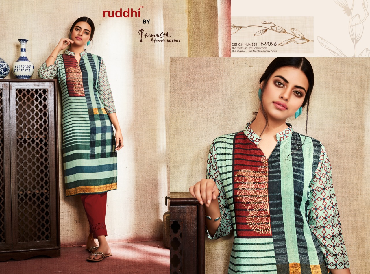 Adhira By Feminista 9091 To 10000 Series Beautiful Colorful Stylish Fancy Casual Wear & Ethnic Wear & Ready To Wear Soft Silk Digital Printed Kurtis At Wholesale Price