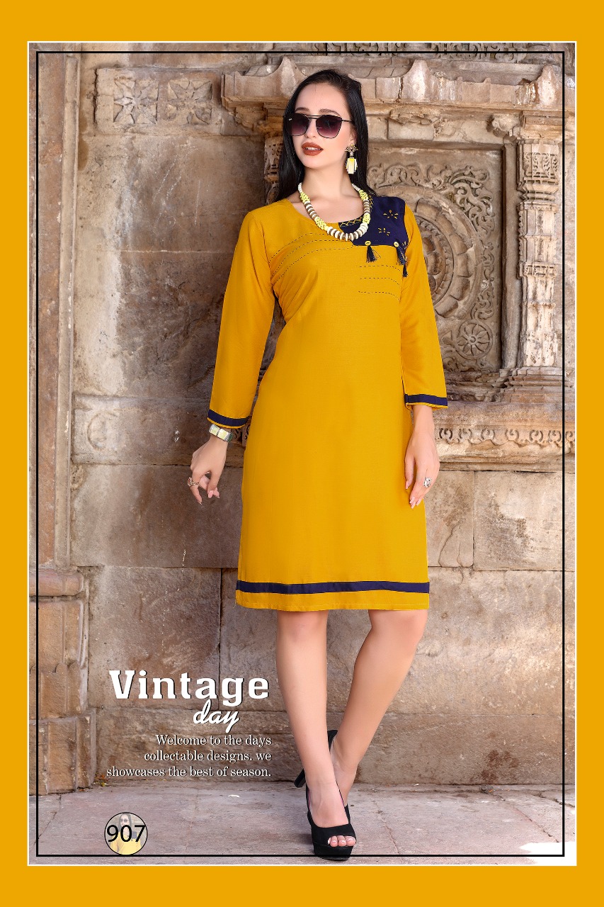 Aditi By Kaamiri 1001 To 1006 Series Beautiful Colorful Stylish Fancy Casual Wear & Ethnic Wear & Ready To Wear Rayon Printed Kurtis At Wholesale Price
