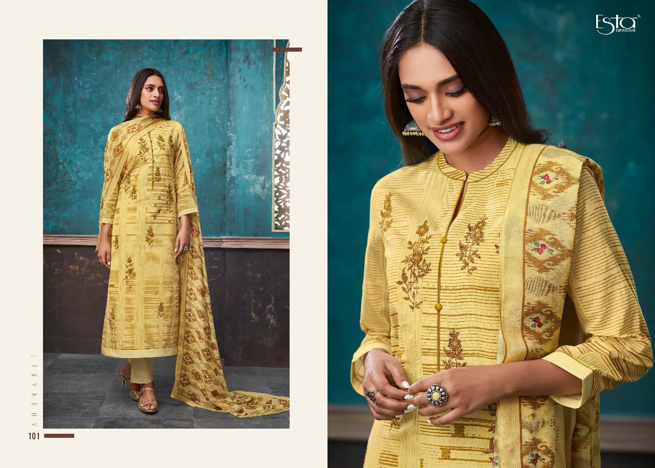 Adorable Vol-2 By Esta Designs 101 To 112 Series Beautiful Colorful Fancy Stylish Casual Wear & Ethnic Wear Digital Printed Cotton Lawn With Embroidery Dresses At Wholesale Price