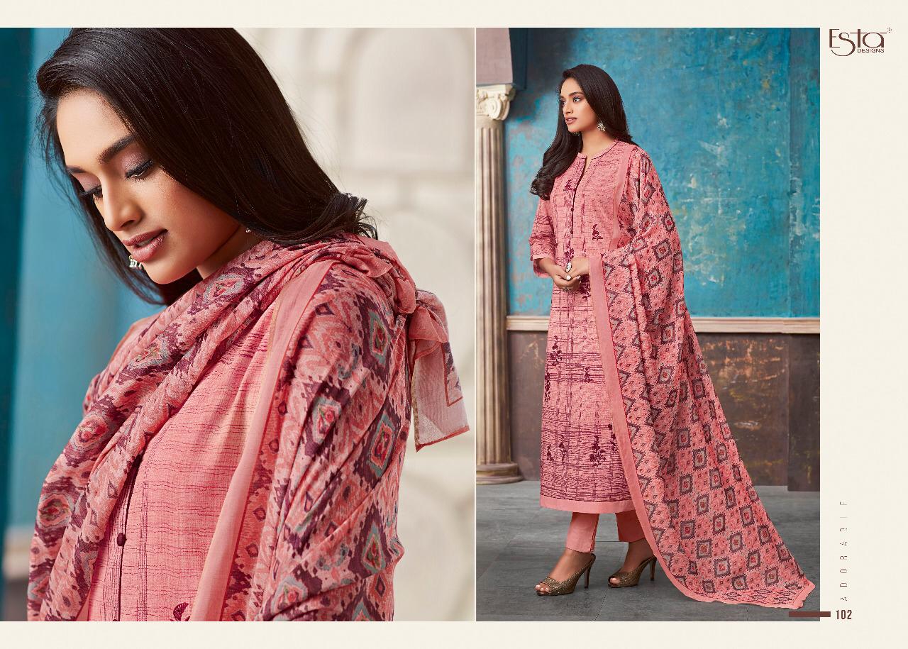 Adorable Vol-2 By Esta Designs 101 To 112 Series Beautiful Colorful Fancy Stylish Casual Wear & Ethnic Wear Digital Printed Cotton Lawn With Embroidery Dresses At Wholesale Price