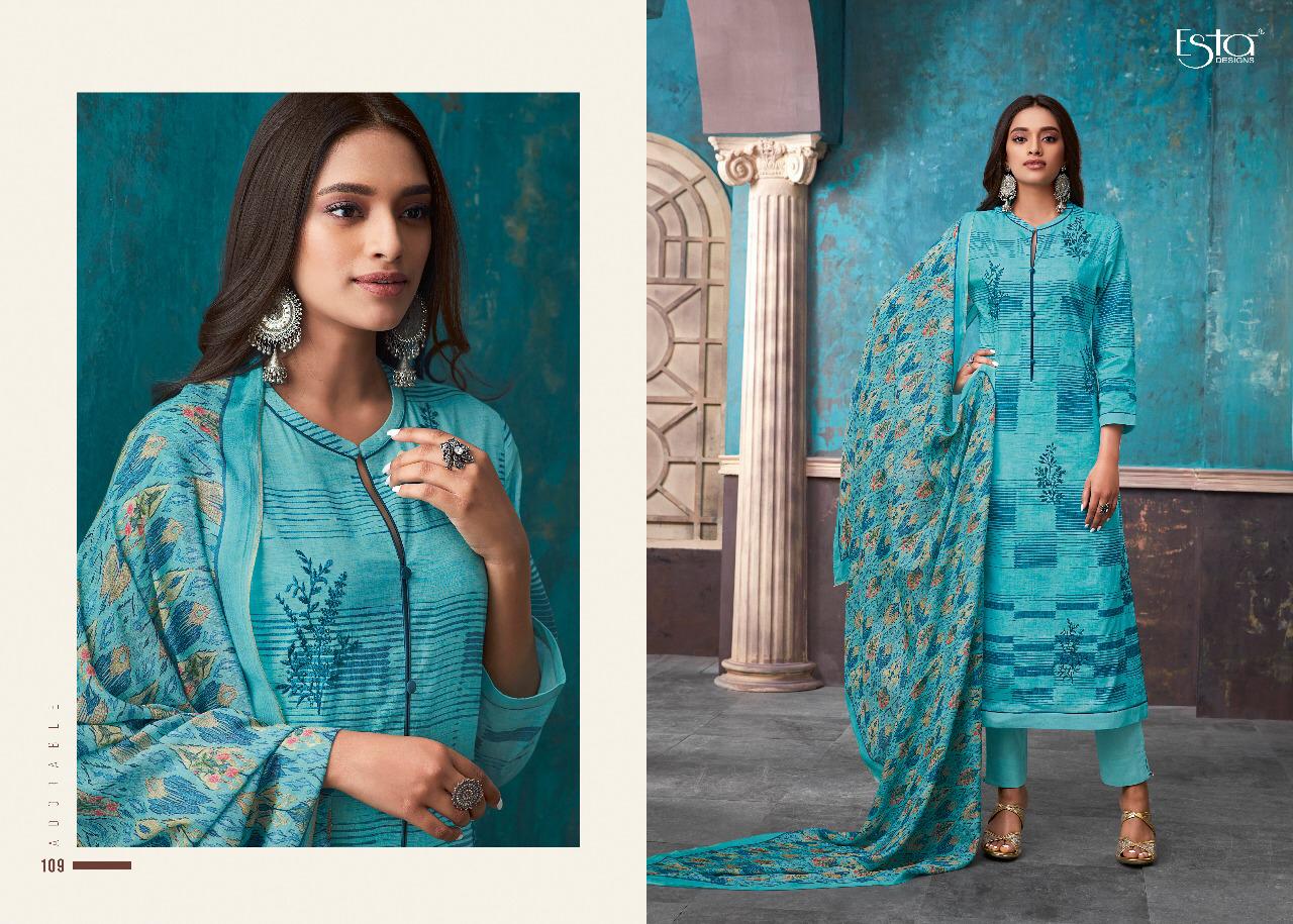Adorable Vol-2 By Esta Designs 101 To 112 Series Beautiful Colorful Fancy Stylish Casual Wear & Ethnic Wear Digital Printed Cotton Lawn With Embroidery Dresses At Wholesale Price