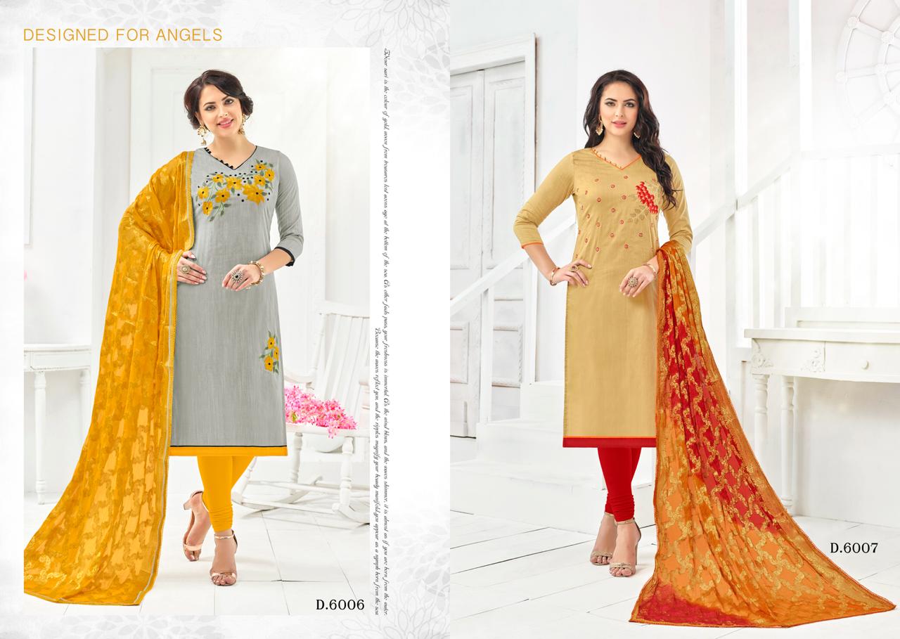 Advance By Assian Art 6001 To 6012 Series Beautiful Suits Stylish Fancy Colorful Casual Wear & Ethnic Wear Collection Slub Silk Banaras Embroidered Dresses At Wholesale Price