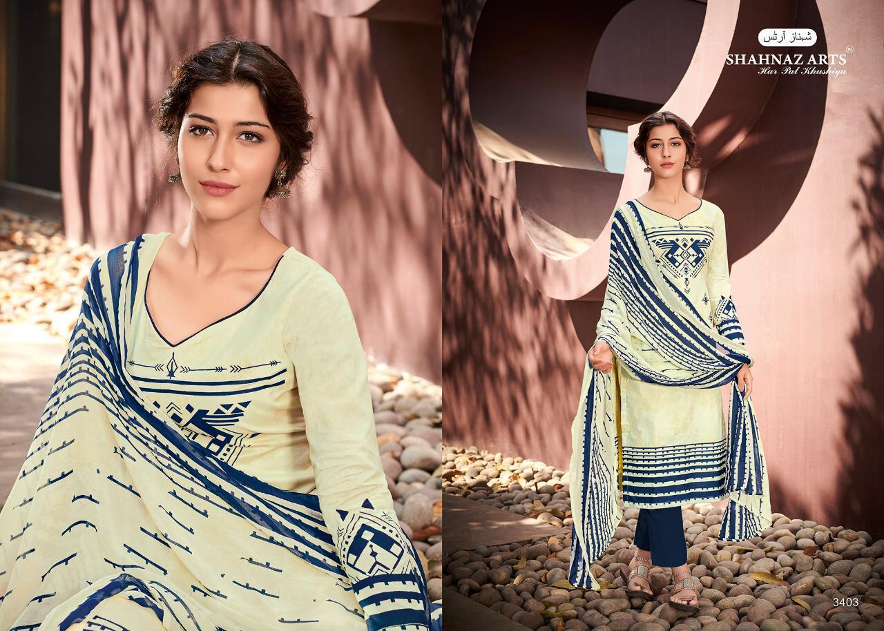 Afsara By Shahnaz Arts 3401 To 3408 Series Suits Beautiful Stylish Fancy Colorful Designer Party Wear & Ethnic Wear Pure Cotton Cambric Printed Dresses At Wholesale Price