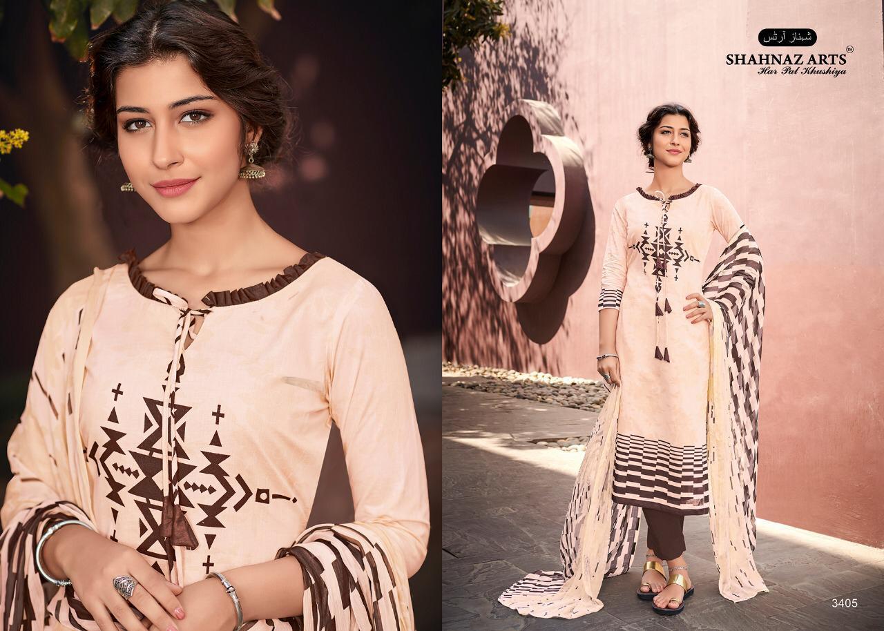 Afsara By Shahnaz Arts 3401 To 3408 Series Suits Beautiful Stylish Fancy Colorful Designer Party Wear & Ethnic Wear Pure Cotton Cambric Printed Dresses At Wholesale Price