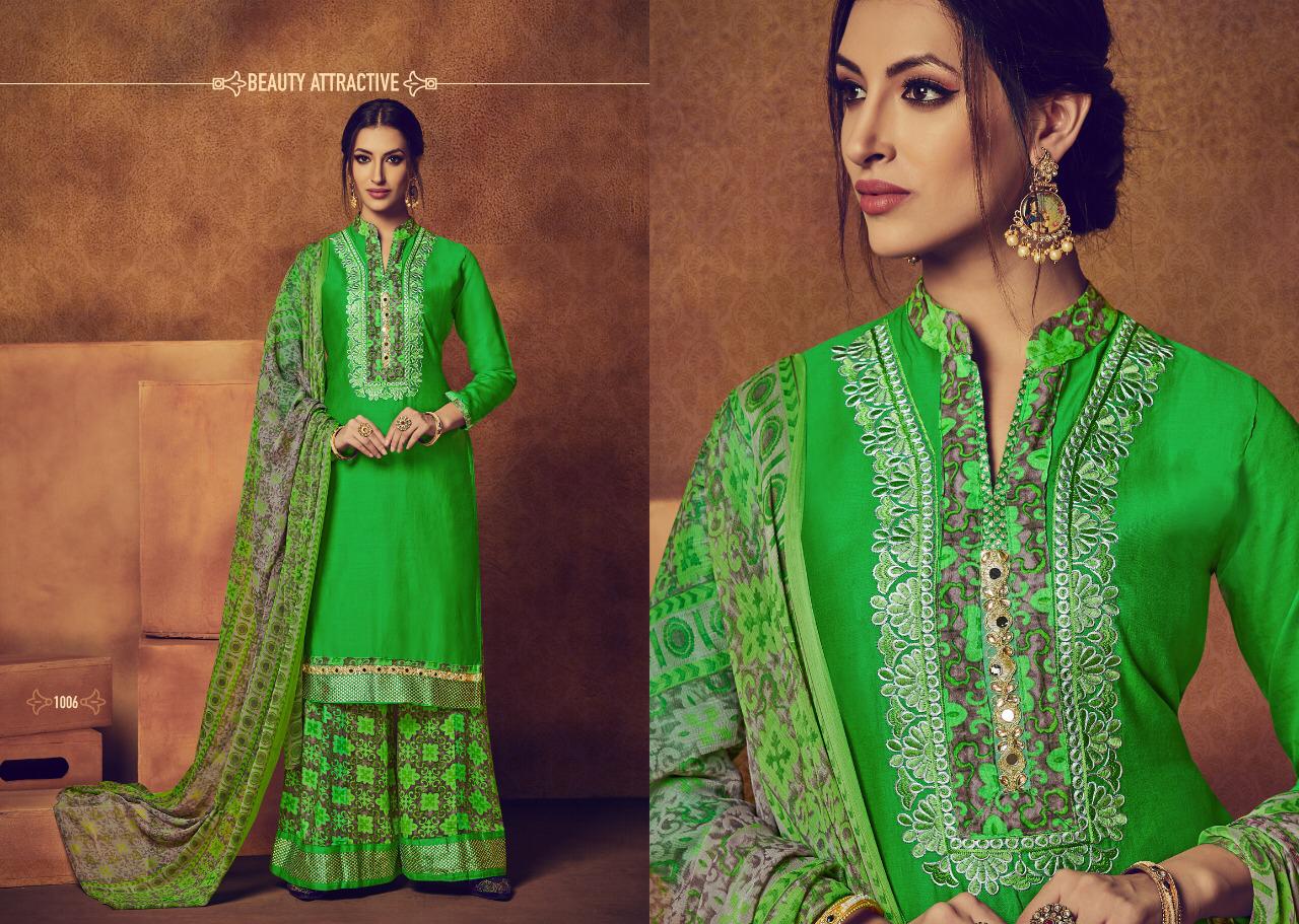 Afzaa Plazzo Vol-2 By Ravi Creation 1001 To 1008 Series Beautiful Pakistani Suits Stylish Fancy Colorful Party Wear & Ethnic Wear Satin Cotton Printed Dresses At Wholesale Price