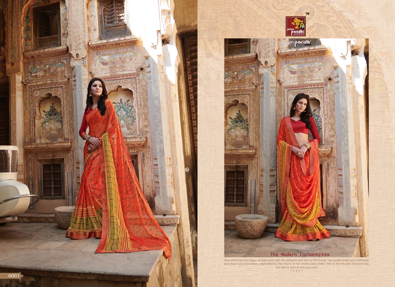 Ahiri By Priya Paridhi 6001 To 6012 Series Indian Traditional Wear Collection Beautiful Stylish Fancy Colorful Party Wear & Occasional Wear Brasso Printed Sarees At Wholesale Price