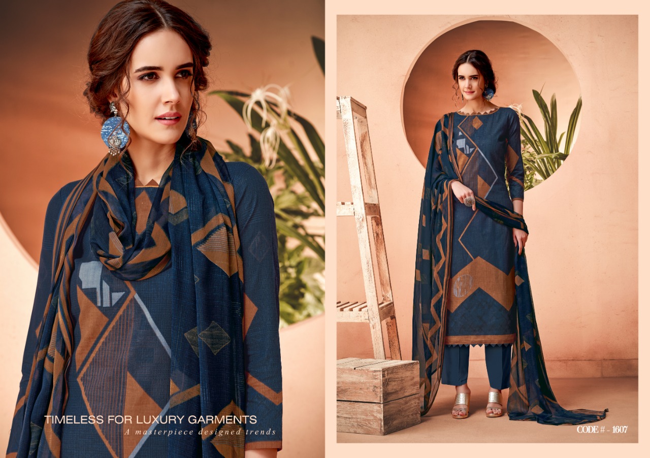 Ak-56 Vol-16 By Ankit Textile 1601 To 1609 Series Beautiful Designer Collection Suits Stylish Fancy Colorful Party Wear & Ethnic Wear Cotton Cambric Printed Dresses At Wholesale Price
