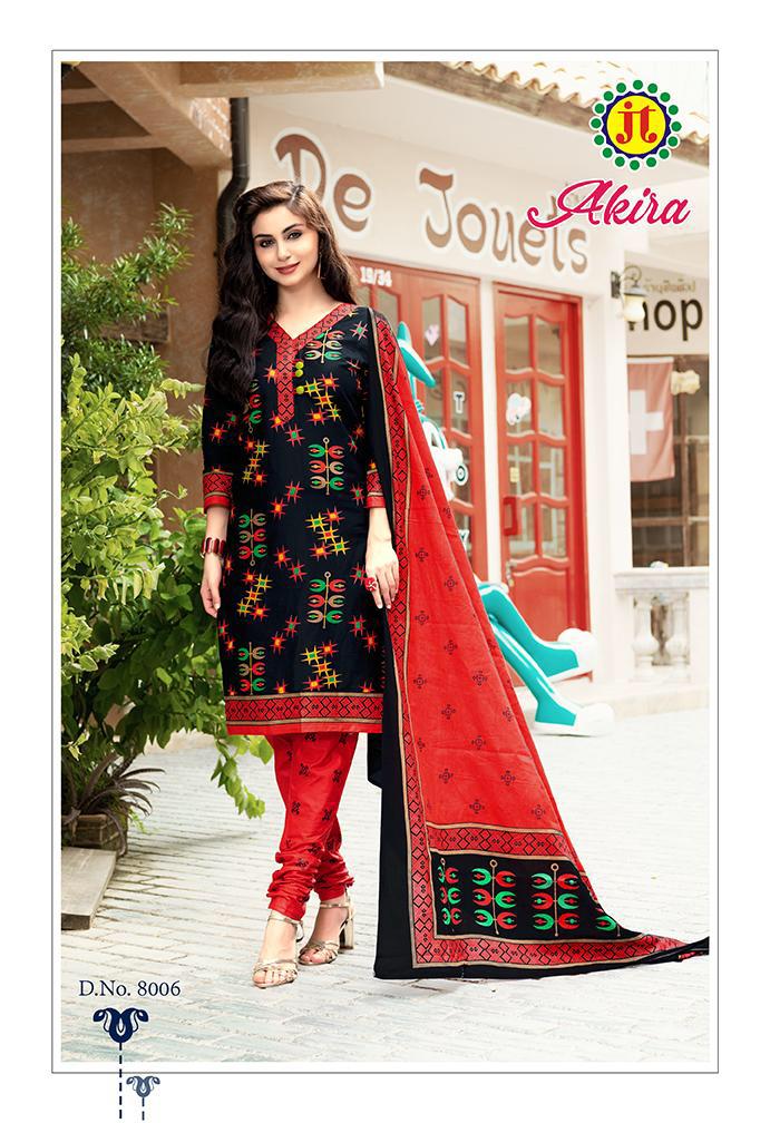 Akira Vol-8 By Jt  8001 To 8015 Series Beautiful Stylish Fancy Colorful Party Wear & Occasional Wear Cotton Printed Dress At Wholesale Price
