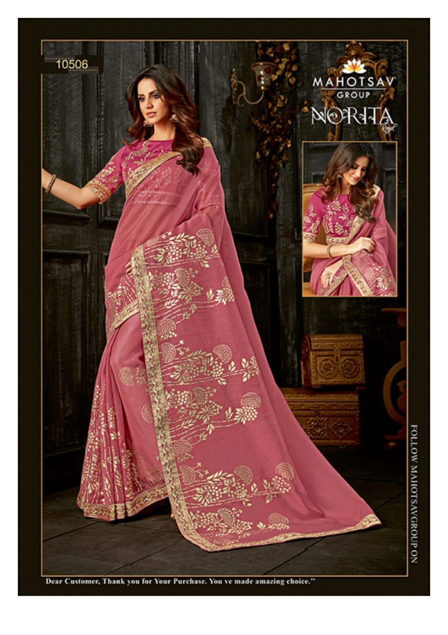 Alankrita By Mahotsav Creation Indian Designer Traditional Wear Collection Beautiful Stylish Fancy Colorful Party Wear & Occasional Wear Fancy Embroidered Sarees At Wholesale Price