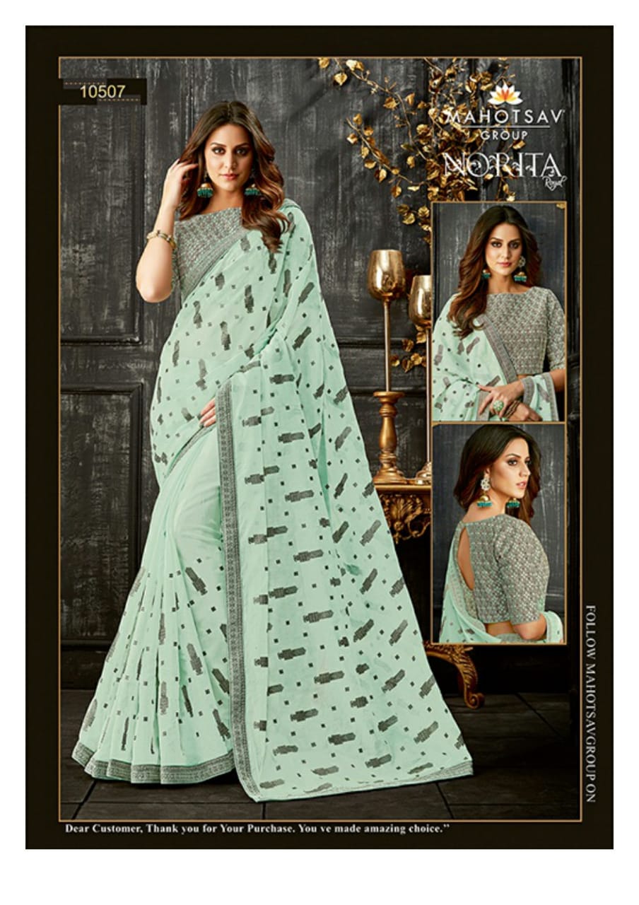 Alankrita By Mahotsav Creation Indian Designer Traditional Wear Collection Beautiful Stylish Fancy Colorful Party Wear & Occasional Wear Fancy Embroidered Sarees At Wholesale Price
