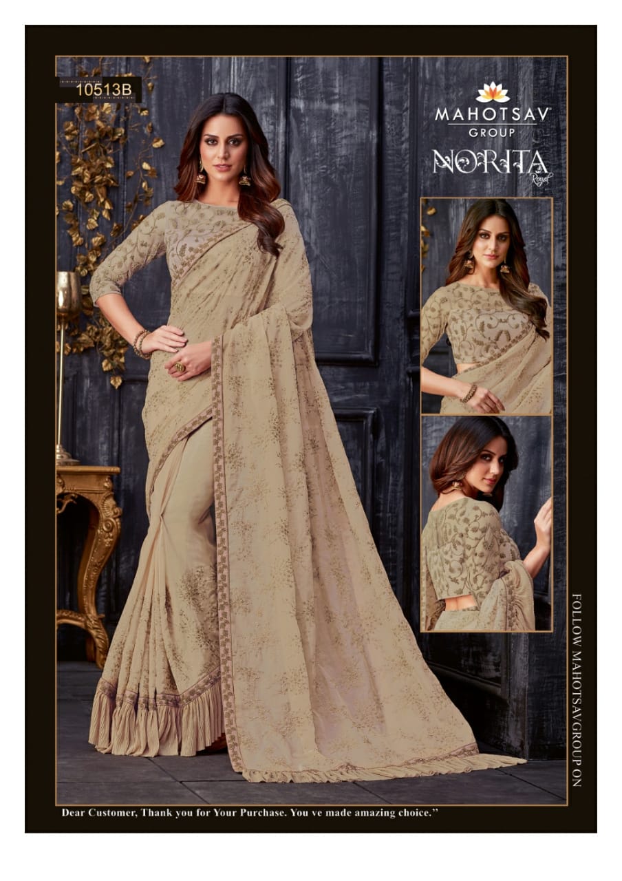 Alankrita By Mahotsav Creation Indian Designer Traditional Wear Collection Beautiful Stylish Fancy Colorful Party Wear & Occasional Wear Fancy Embroidered Sarees At Wholesale Price
