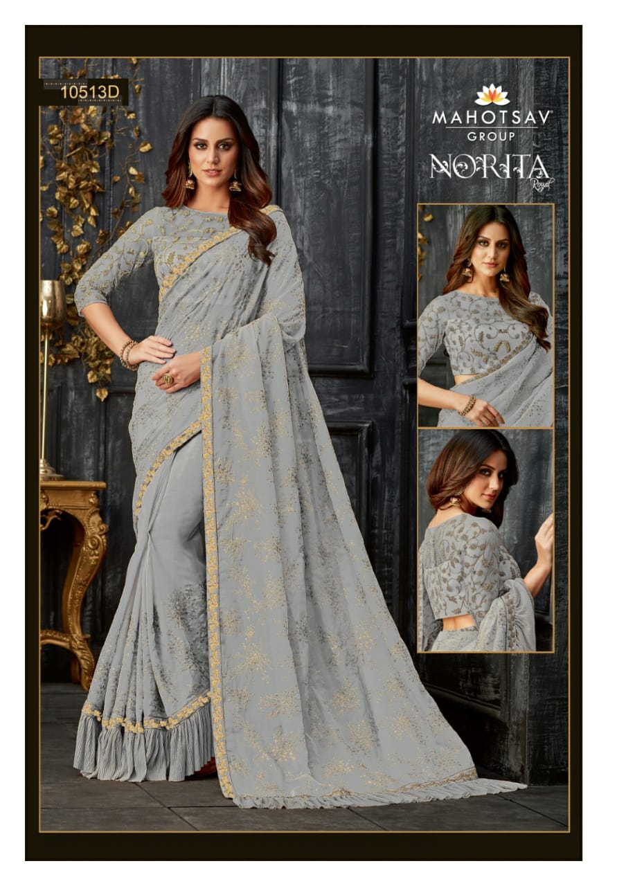 Alankrita By Mahotsav Creation Indian Designer Traditional Wear Collection Beautiful Stylish Fancy Colorful Party Wear & Occasional Wear Fancy Embroidered Sarees At Wholesale Price