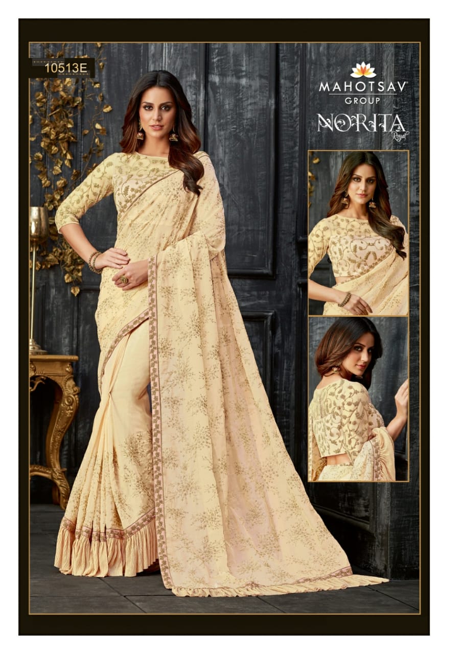 Alankrita By Mahotsav Creation Indian Designer Traditional Wear Collection Beautiful Stylish Fancy Colorful Party Wear & Occasional Wear Fancy Embroidered Sarees At Wholesale Price