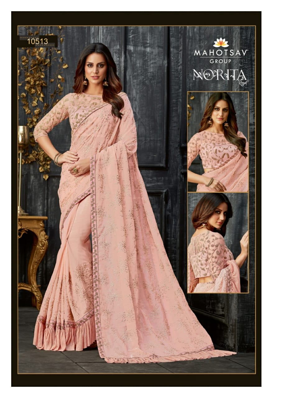 Alankrita By Mahotsav Creation Indian Designer Traditional Wear Collection Beautiful Stylish Fancy Colorful Party Wear & Occasional Wear Fancy Embroidered Sarees At Wholesale Price