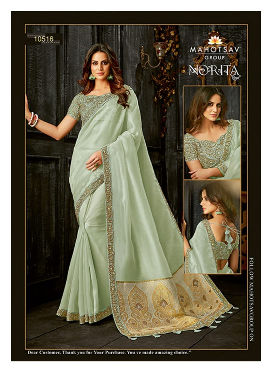 Alankrita By Mahotsav Creation Indian Designer Traditional Wear Collection Beautiful Stylish Fancy Colorful Party Wear & Occasional Wear Fancy Embroidered Sarees At Wholesale Price