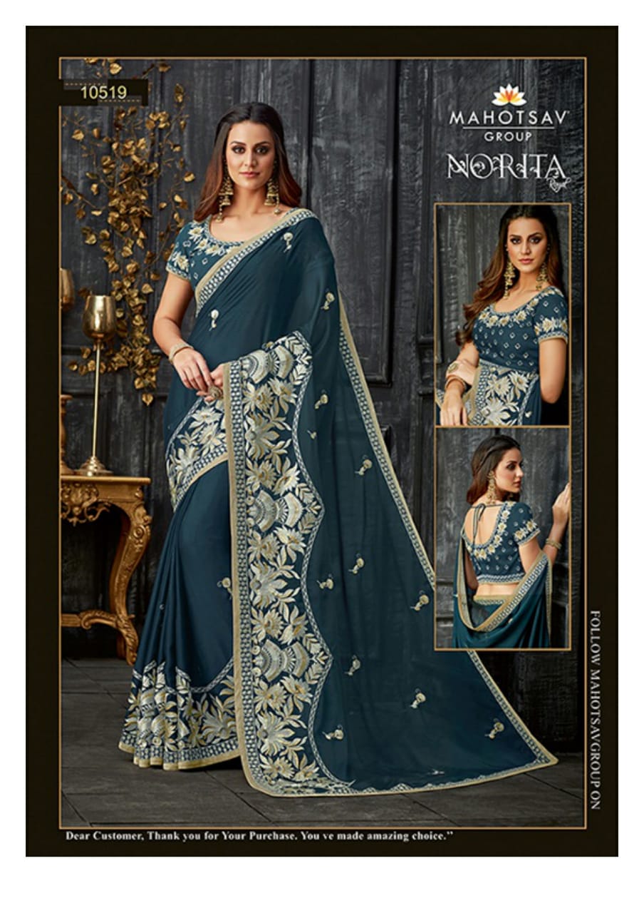 Alankrita By Mahotsav Creation Indian Designer Traditional Wear Collection Beautiful Stylish Fancy Colorful Party Wear & Occasional Wear Fancy Embroidered Sarees At Wholesale Price