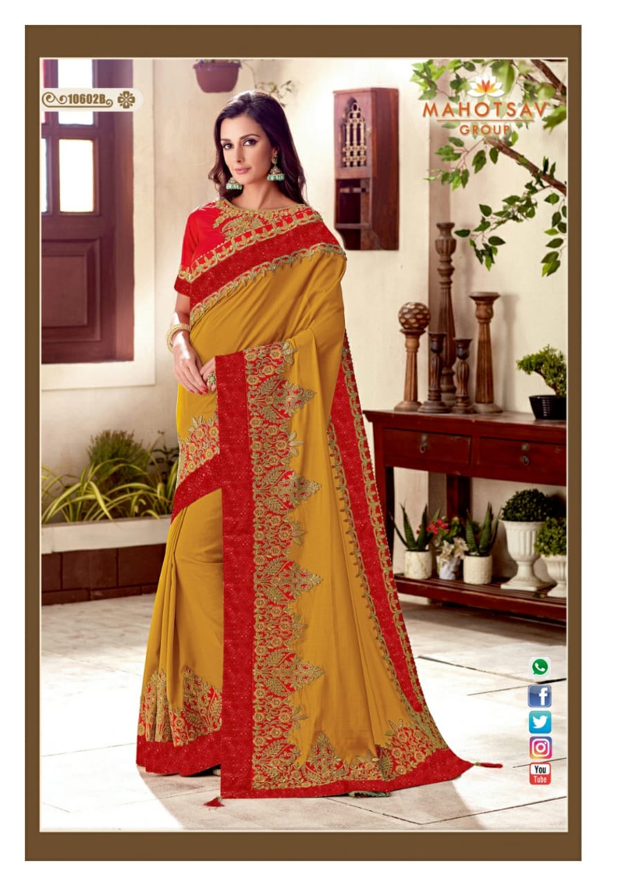 Alankrita By Mahotsav Creation Indian Designer Traditional Wear Collection Beautiful Stylish Fancy Colorful Party Wear & Occasional Wear Fancy Embroidered Sarees At Wholesale Price