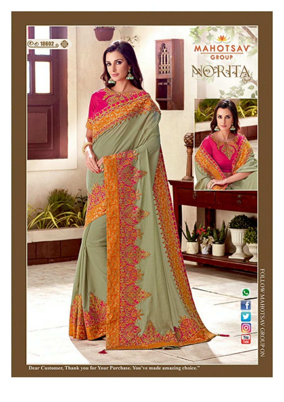 Alankrita By Mahotsav Creation Indian Designer Traditional Wear Collection Beautiful Stylish Fancy Colorful Party Wear & Occasional Wear Fancy Embroidered Sarees At Wholesale Price