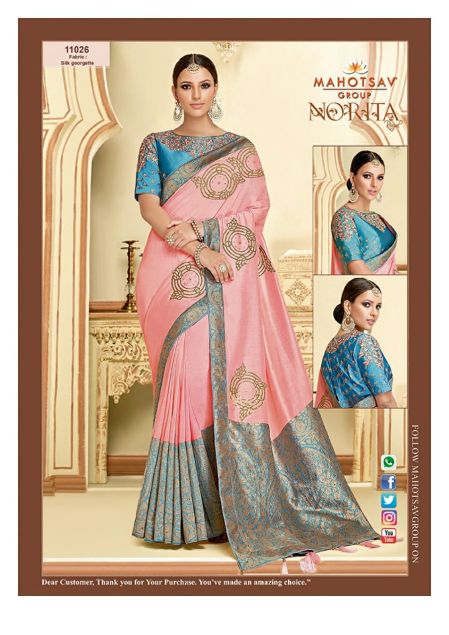 Alankrita By Mahotsav Creation Indian Designer Traditional Wear Collection Beautiful Stylish Fancy Colorful Party Wear & Occasional Wear Fancy Embroidered Sarees At Wholesale Price