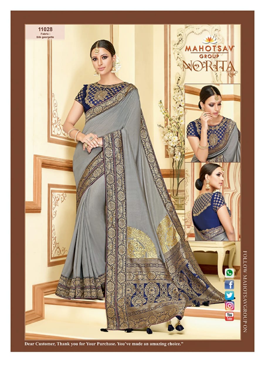 Alankrita By Mahotsav Creation Indian Designer Traditional Wear Collection Beautiful Stylish Fancy Colorful Party Wear & Occasional Wear Fancy Embroidered Sarees At Wholesale Price
