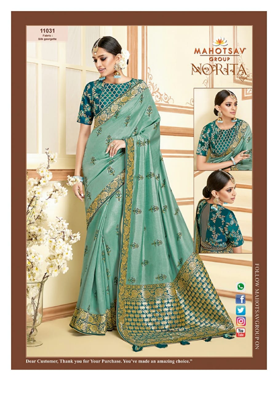 Alankrita By Mahotsav Creation Indian Designer Traditional Wear Collection Beautiful Stylish Fancy Colorful Party Wear & Occasional Wear Fancy Embroidered Sarees At Wholesale Price