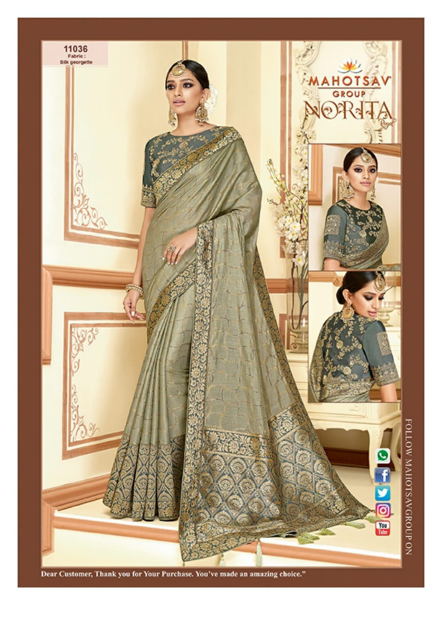Alankrita By Mahotsav Creation Indian Designer Traditional Wear Collection Beautiful Stylish Fancy Colorful Party Wear & Occasional Wear Fancy Embroidered Sarees At Wholesale Price